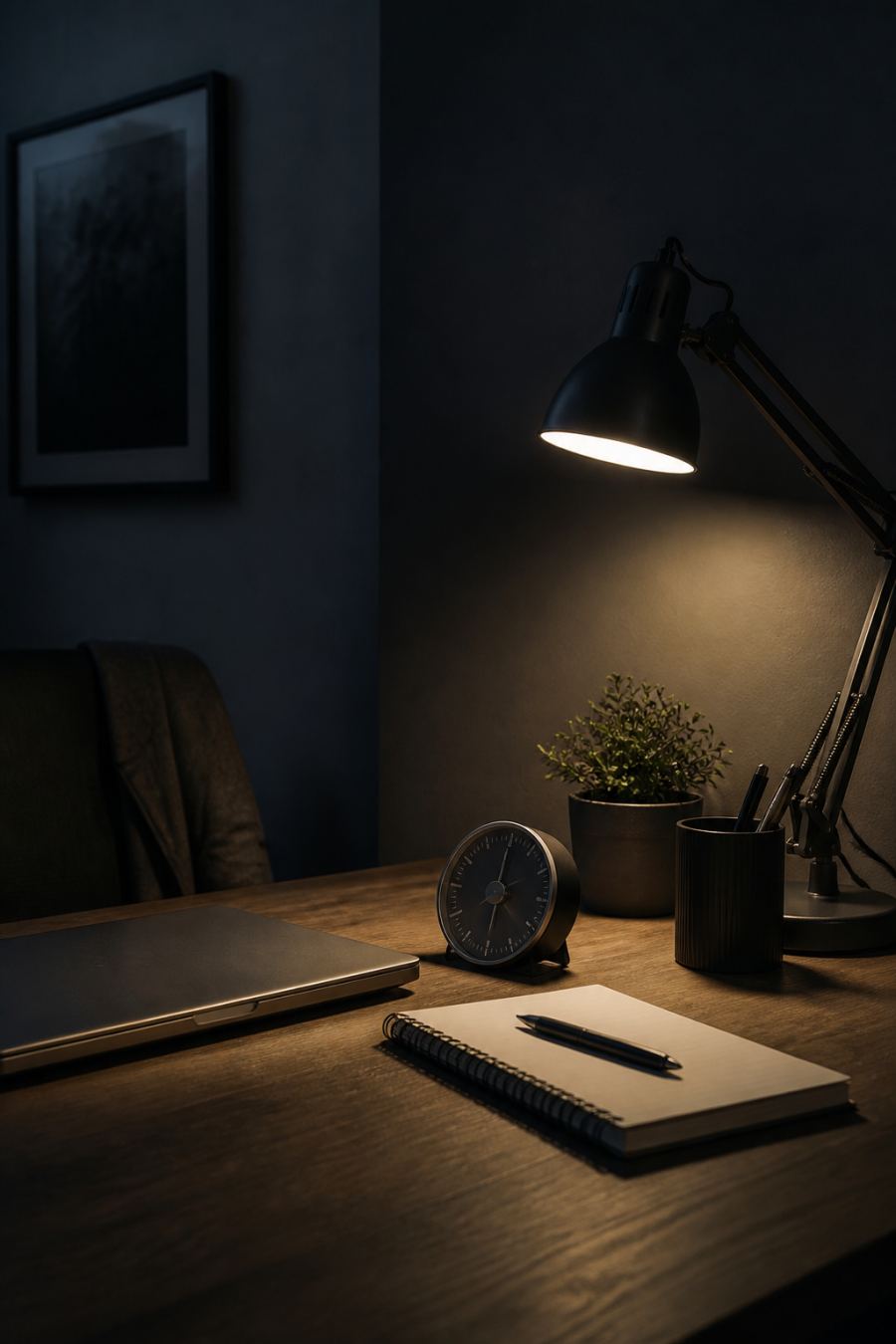 Desk with analog timer